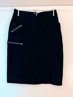 Casablanca Black Utility Cargo Skirt with Exposed Silver Zippers - Gorpcore